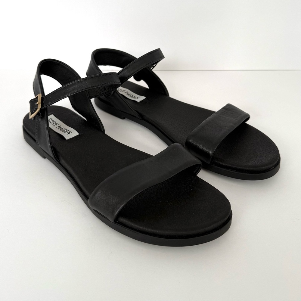 Women’s Steve Madden Black Leather Sandals - Size 9.5